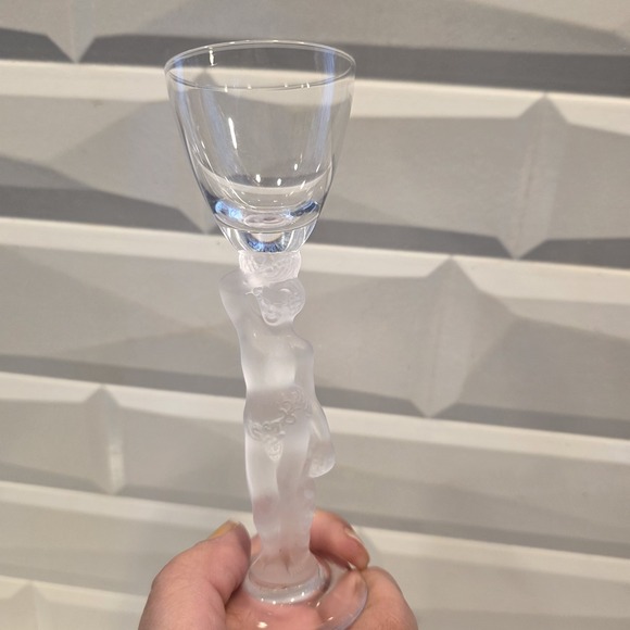 2 Bayel Bacchus "Baccante" Frosted Nude Male Cordual Glasses French Crystal - Picture 6 of 9